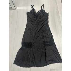 Vintage Ashley Taylor Full Slip - Nylon Antron III - Sz 34 - Black